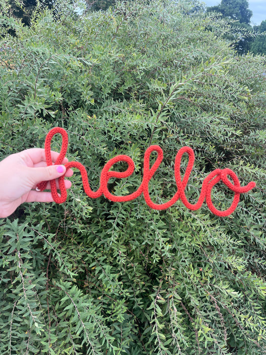 Hello Wire Sign